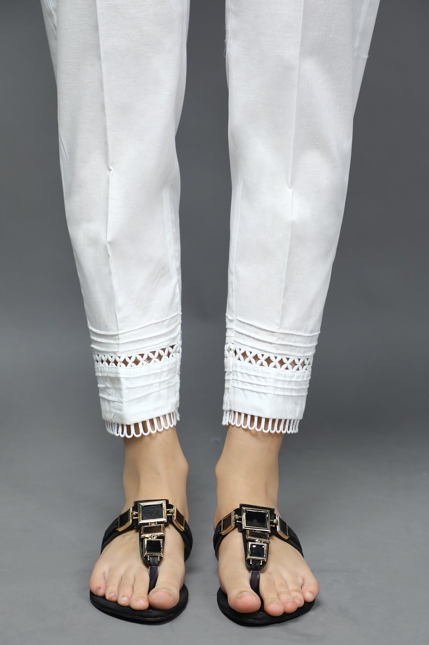 Ladies Trouser SKU: WTR0345-OFFWHITE - Diners