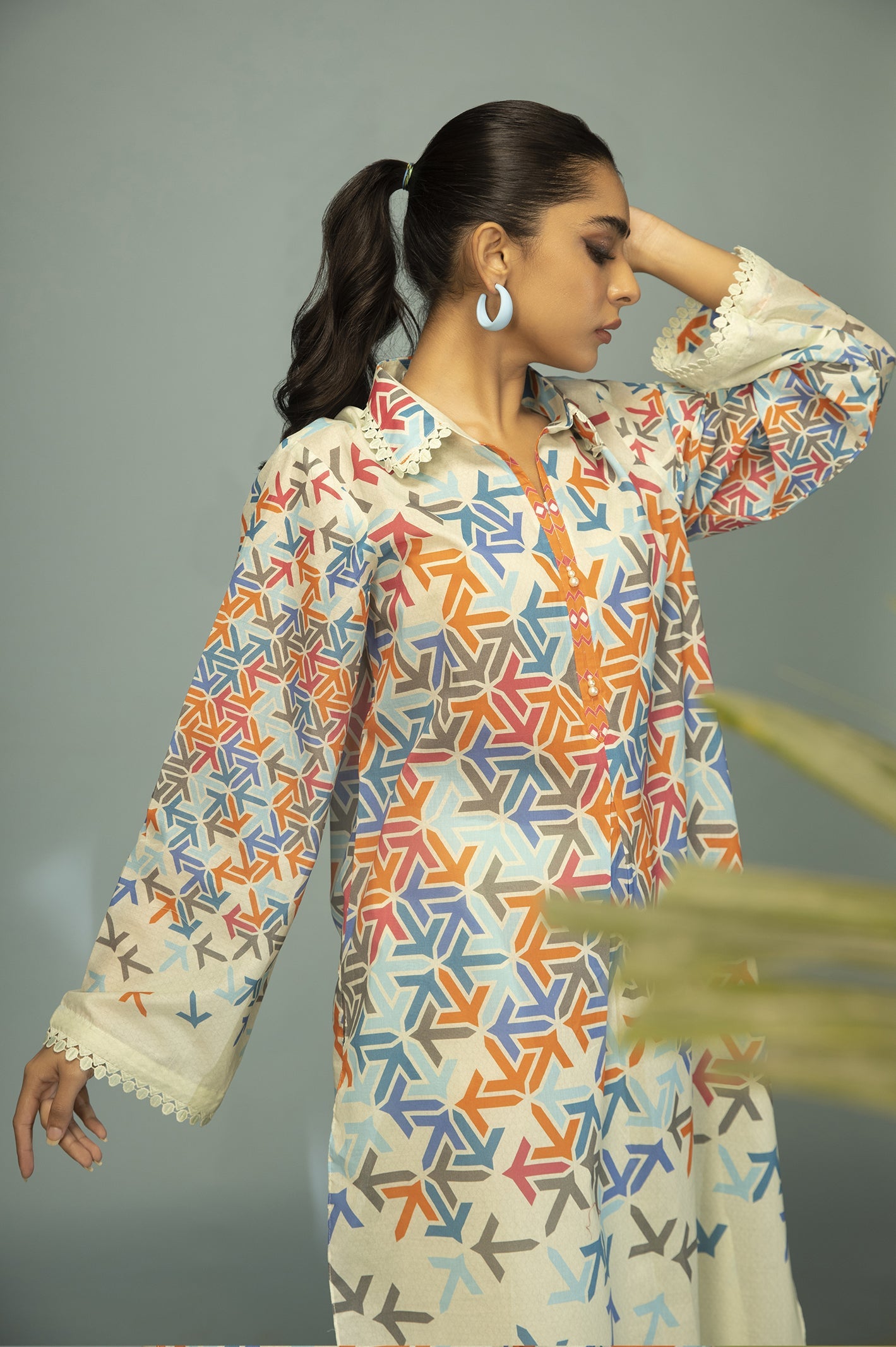 Unstitched 1 Piece Lawn Digital Printed Shirt - Diners