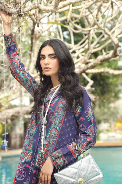 Unstitched 1 Piece Lawn Digital Printed Shirt - Diners