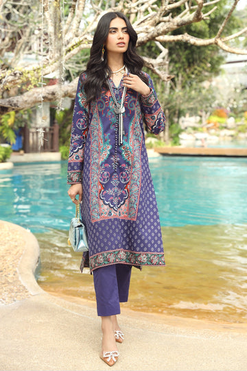 Unstitched 1 Piece Lawn Digital Printed Shirt - Diners