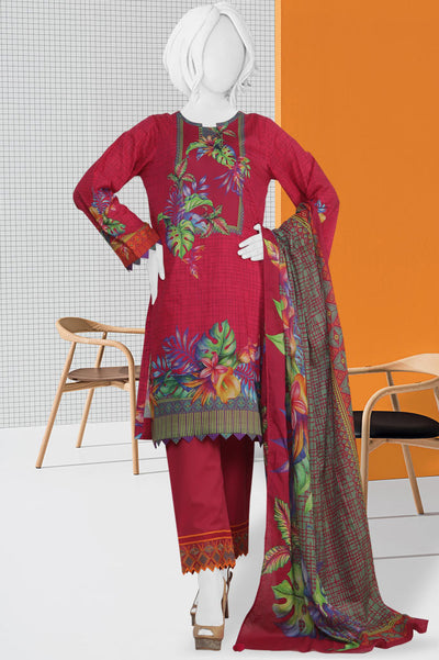 Unstitched Deluxe SKU: WU30179-Pink-(3 Pcs) - Diners