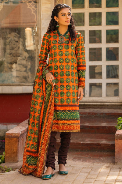 Unstitched 3 Piece Chunri Lawn Printed Shirt, Lawn Printed Dupatta, Cotton Dyed Trouser - Diners
