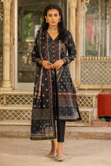 Unstitched 3 Pcs Lawn Printed Shirt, Lawn Printed Dupatta, Cotton Dyed Trouser - Diners