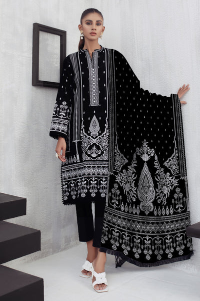 Unstitched 3 Piece Cambric Printed Shirt , Cambric Printed Dupatta & Cambric Dyed Trouser - Diners