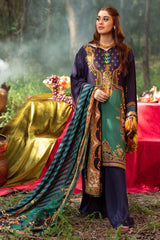 Unstitched 3 Pieces Marina Digital Printed Shirt, Marina Digital Printed Dupatta & Marina Dyed Trouser - Diners