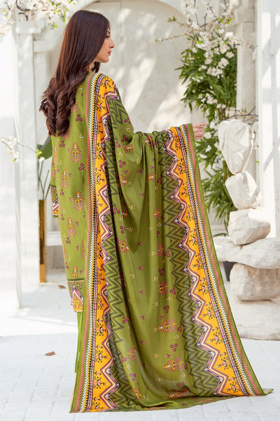 Unstitched 3 Pcs Printed Viscose Shirt, Printed Viscose Dupatta, Dyed Viscose Trouser - Diners