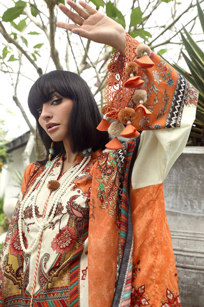 Unstitched 3 Pcs Lawn Printed Shirt, Printed Dupatta, Dyed Trouser - Diners