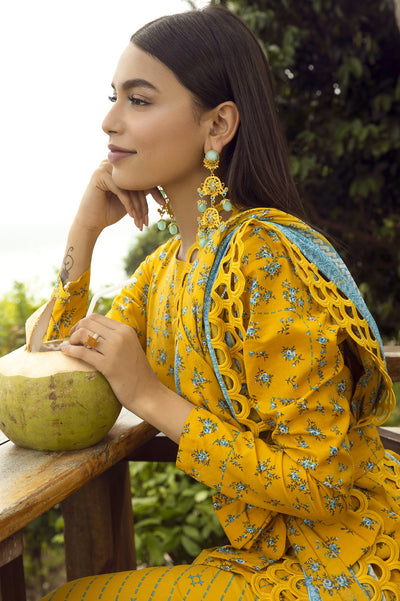 Unstitched 3 Pcs Lawn Printed Shirt, Printed Dupatta, Printed Trouser - Diners