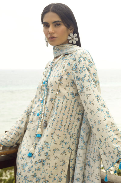 Unstitched 3 Pcs Lawn Printed Shirt, Printed Dupatta, Printed Trouser - Diners