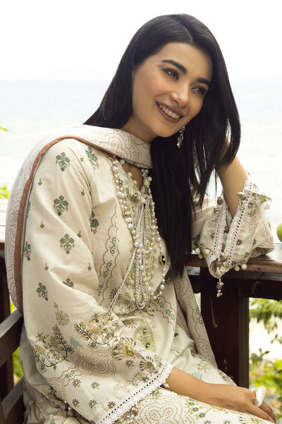 Unstitched 3 Pcs Lawn Printed Shirt, Printed Dupatta, Dyed Trouser - Diners