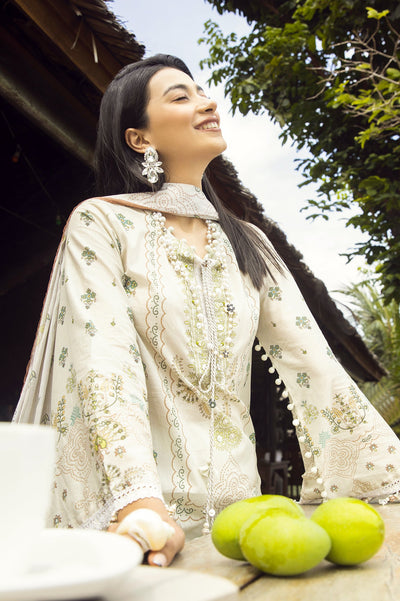 Unstitched 3 Pcs Lawn Printed Shirt, Printed Dupatta, Dyed Trouser - Diners