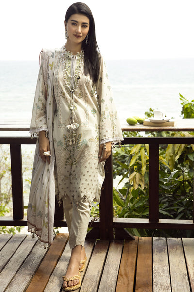 Unstitched 3 Pcs Lawn Printed Shirt, Printed Dupatta, Dyed Trouser - Diners