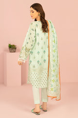 Unstitched 3 Pcs Lawn Printed Shirt, Printed Dupatta, Dyed Trouser - Diners
