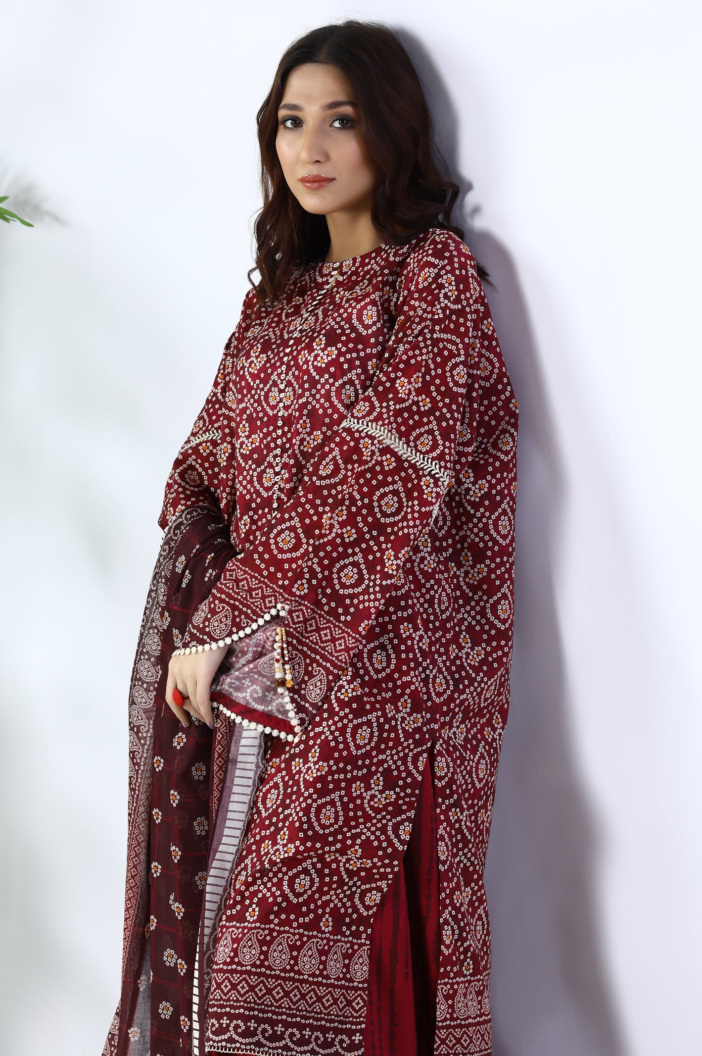 Unstitched 3 Piece Digital Printed Shirt, Printed Dupatta, Dyed Trouser - Diners