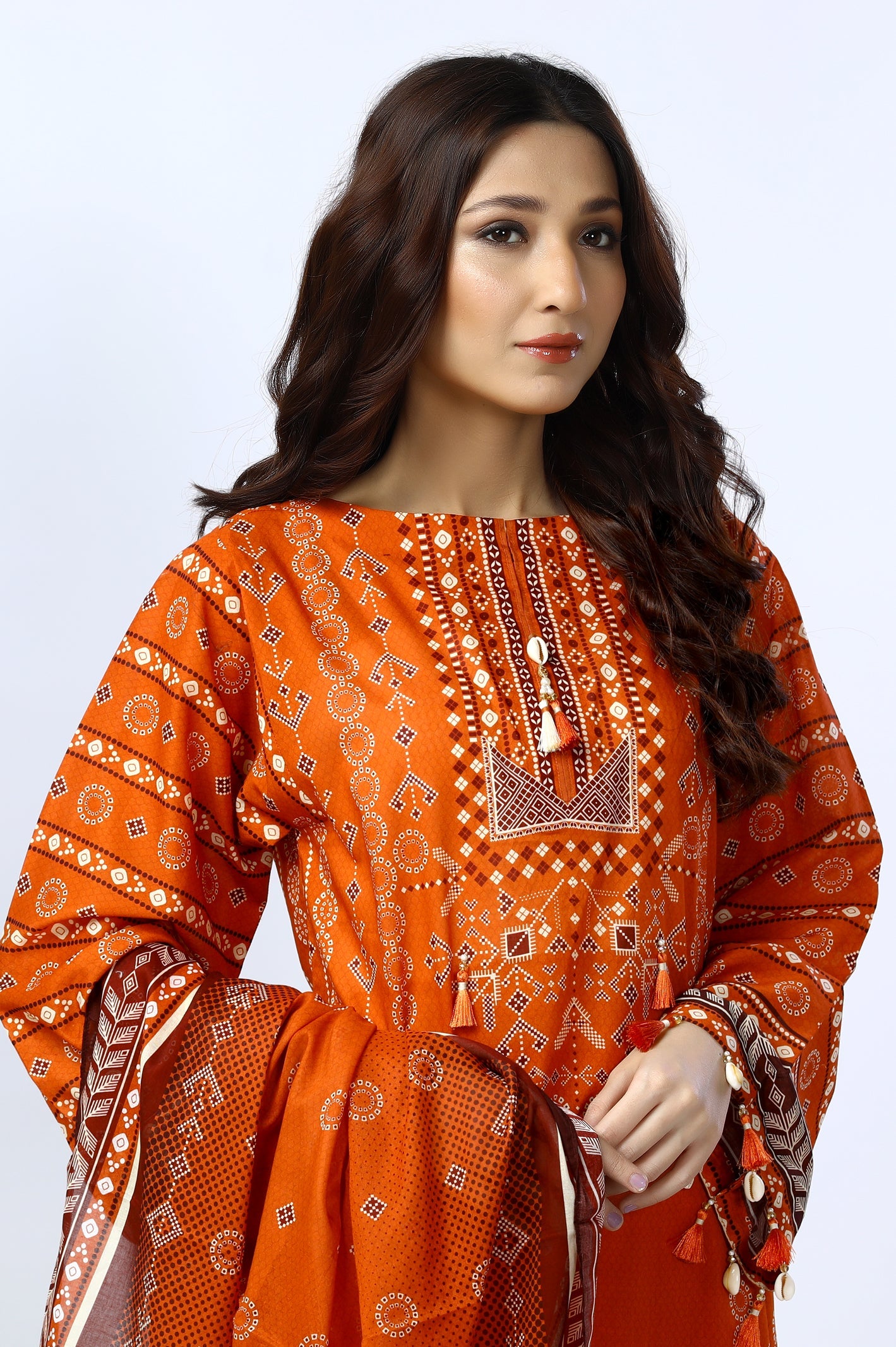 Unstitched 3 Piece Digital Printed Lawn Shirt, Printed Dupatta, Dyed Trouser - Diners