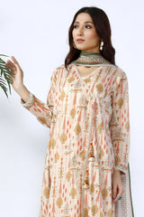 Unstitched 3 Piece Lawn Printed Shirt, Printed Dupatta, Printed Trouser - Diners