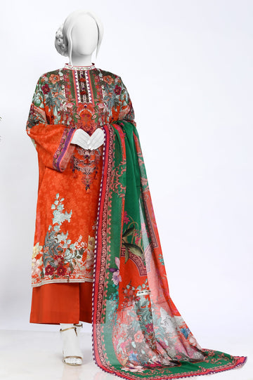 3PC Unstitched Lawn Printed Suit From Diners