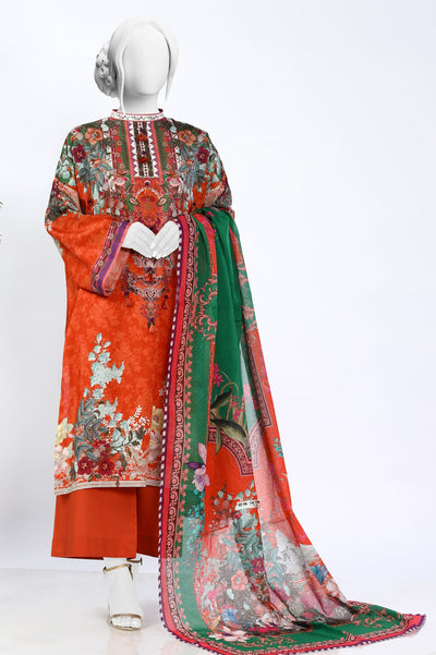 3PC Unstitched Lawn Printed Suit From Diners