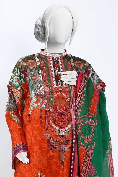 3PC Unstitched Lawn Printed Suit From Diners