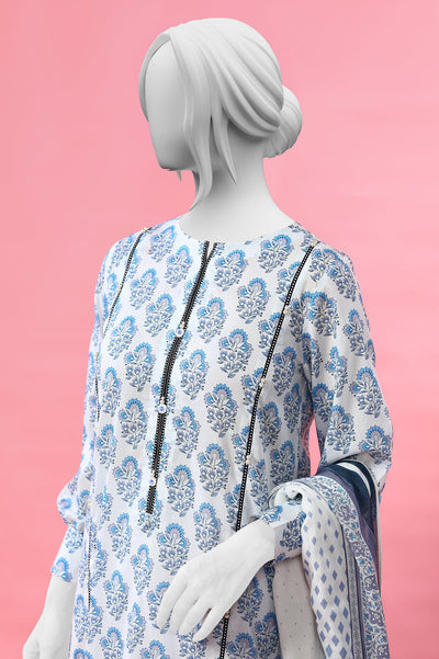 3PC Unstitched Lawn Printed Suit From Diners