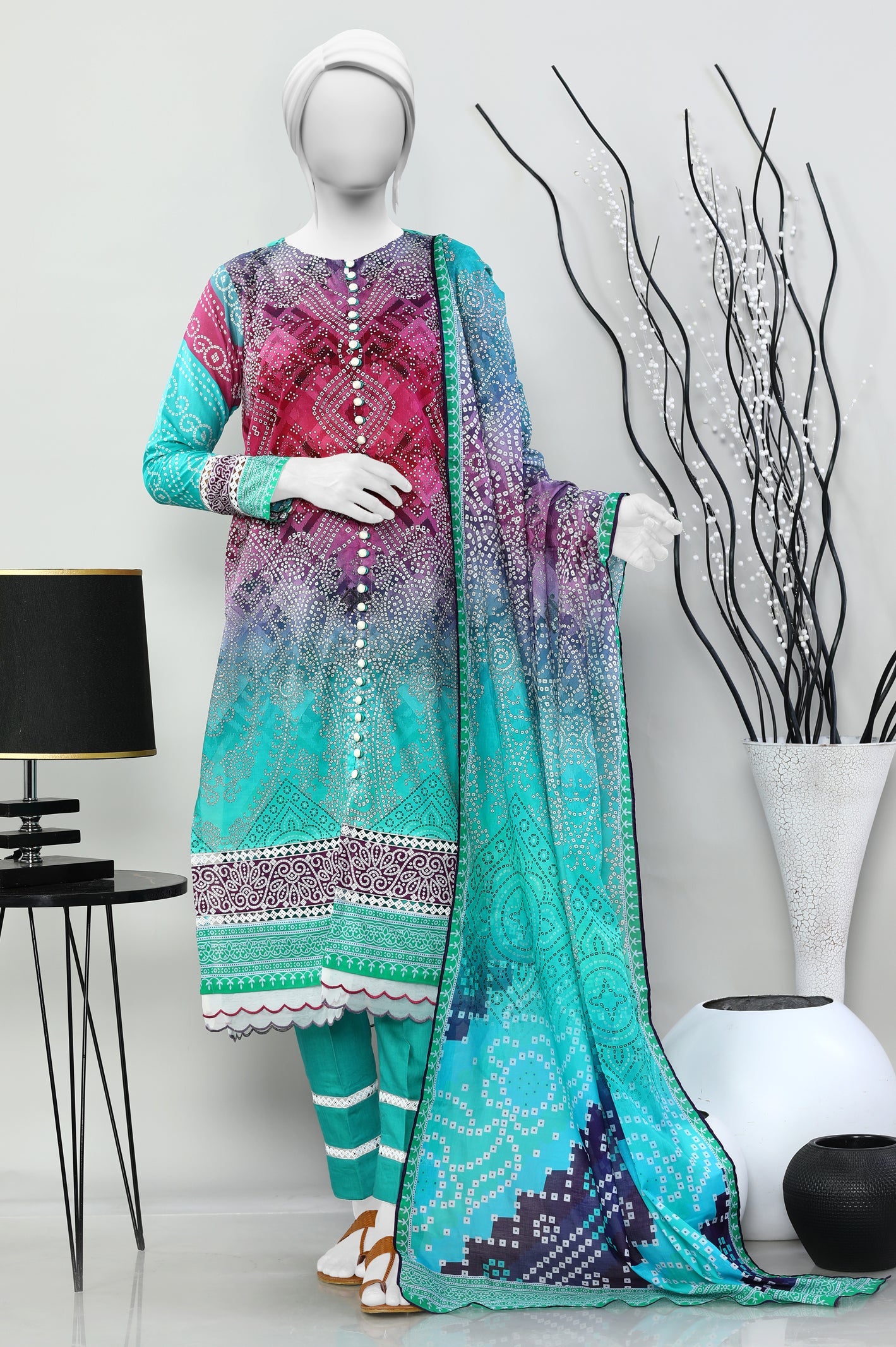 3PC Unstitched Lawn Printed Suit From Diners