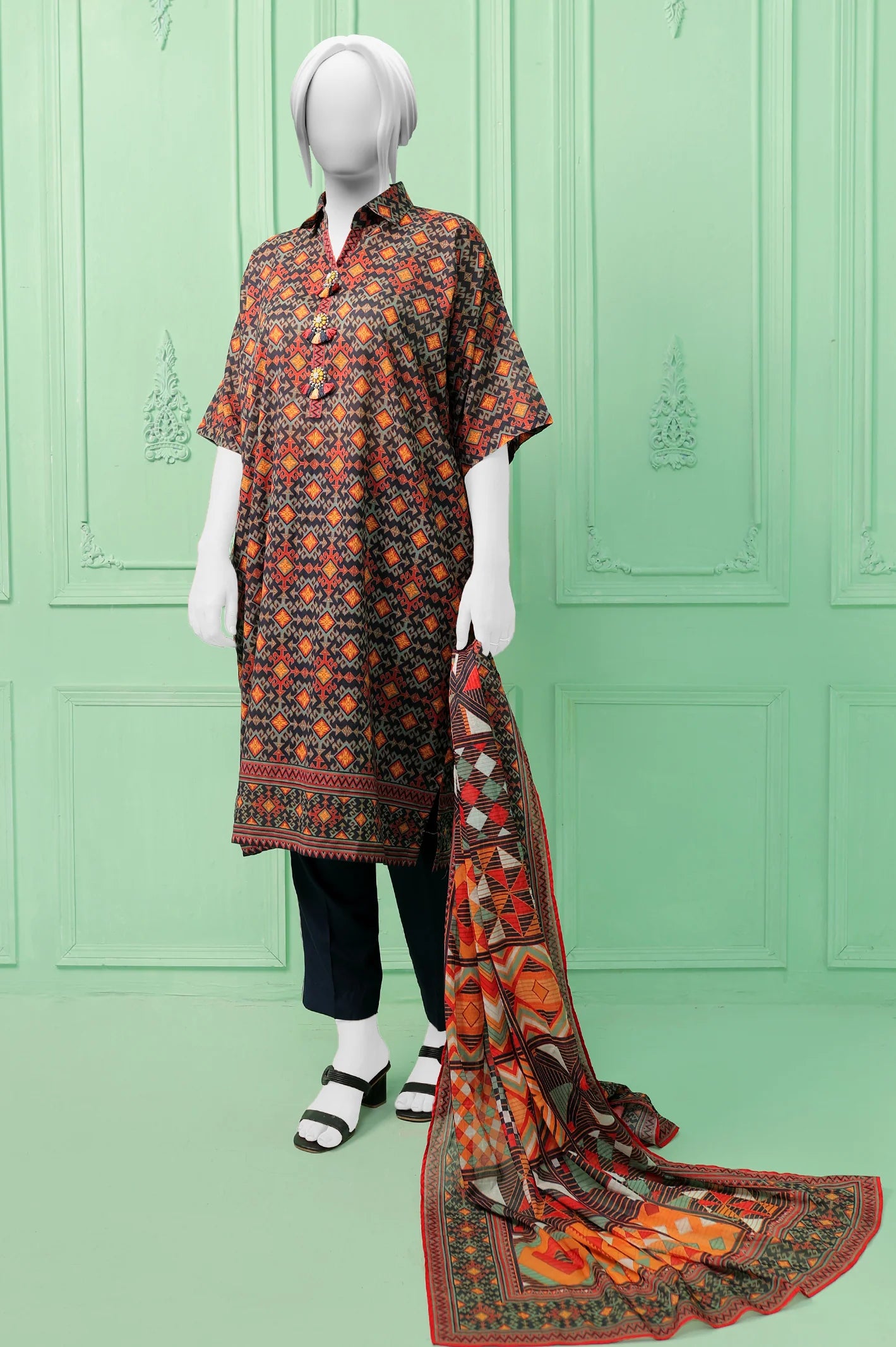 3PC Unstitched Lawn Printed Suit From Diners