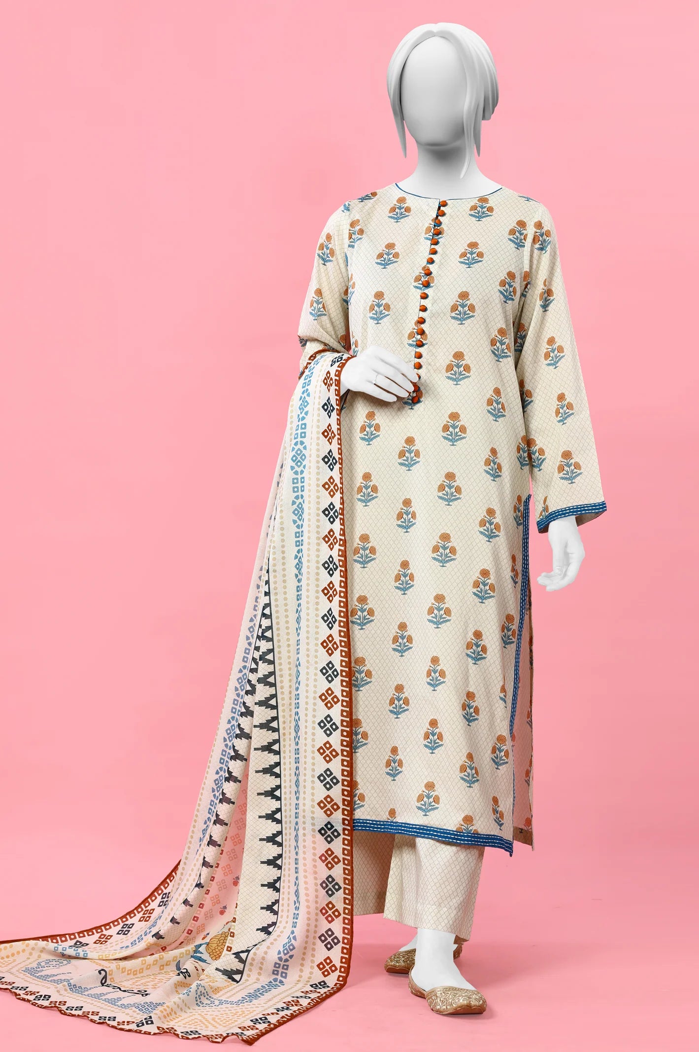 3PC Unstitched Lawn Printed Suit From Diners