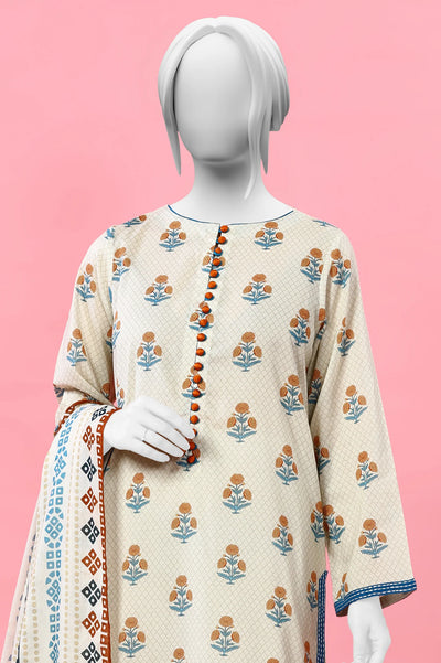 3PC Unstitched Lawn Printed Suit From Diners