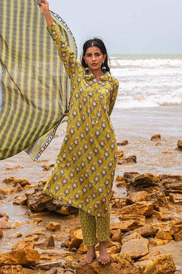 3PC Unstitched Cambric Printed