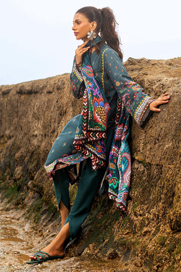 3PC Unstitched Cambric Printed