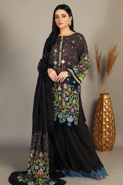 Unstitched 2 Piece Lawn Printed Shirt & Lawn Printed Dupatta - Diners