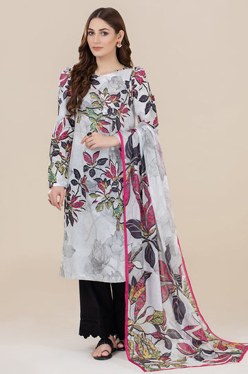 Unstitched 2 Piece Printed Shirt, Printed Dupatta