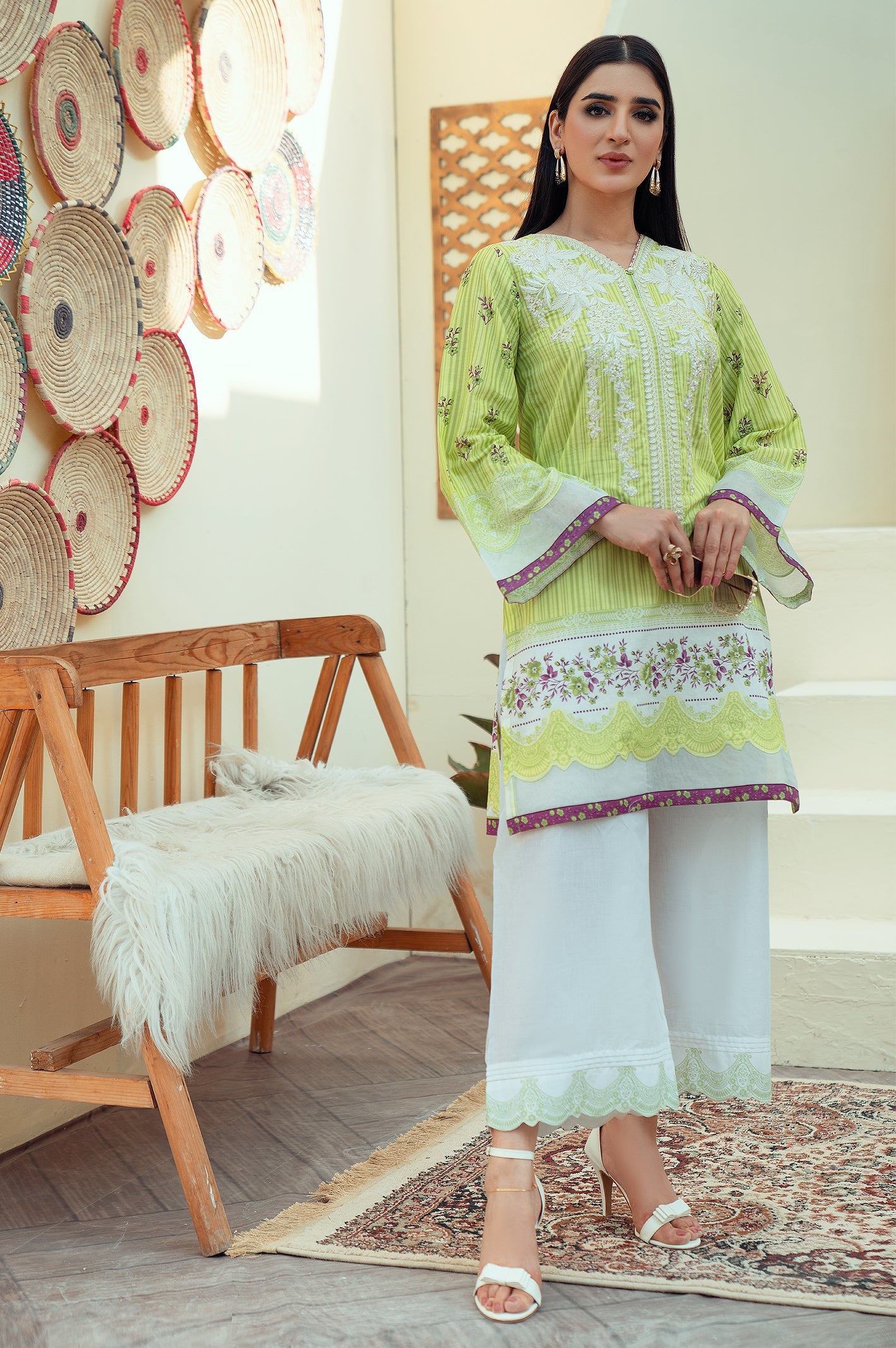 Unstitched 2 Piece Lawn Printed Shirt & Cotton Printed Trouser - Diners