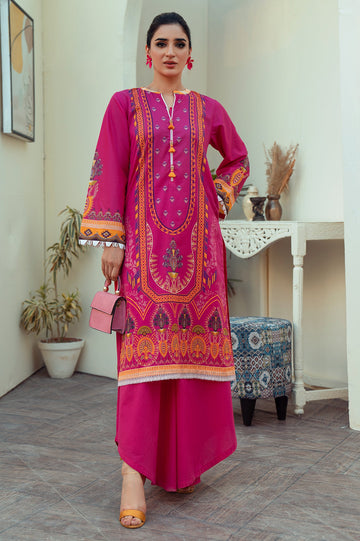 Unstitched 2 Piece Lawn Printed Shirt & Cotton Dyed Trouser - Diners