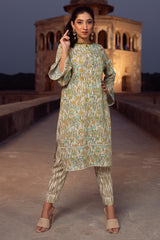 Unstitched 2 Pieces Printed Khaddar Shirt, Printed Khaddar Trouser - Diners