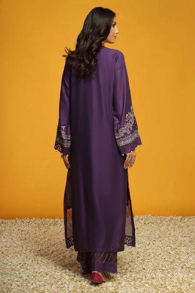 Unstitched 2 Pcs Viscose Emb Shirt, Dyed Viscose Cotel Trouser - Diners