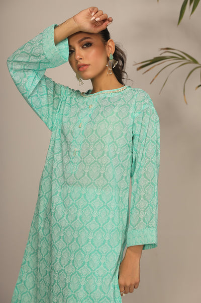 Unstitched 2 Pcs Lawn Printed Shirt & Printed Trouser - Diners