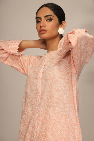 Unstitched 2 Pcs Lawn Printed Shirt & Printed Trouser - Diners