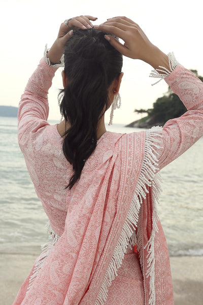 Unstitched 2 Pcs Lawn Printed Shirt & Printed Trouser - Diners