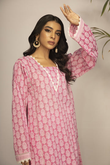 Unstitched 2 Pcs Lawn Printed Shirt & Printed Trouser - Diners