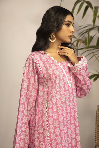 Unstitched 2 Pcs Lawn Printed Shirt & Printed Trouser - Diners