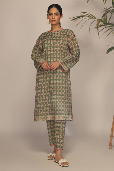 Unstitched 2 Pcs Lawn Printed Shirt & Printed Trouser - Diners