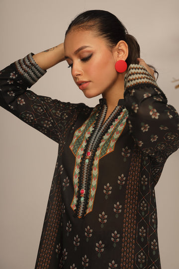 Unstitched 2 Pcs Lawn Printed Shirt & Printed Trouser - Diners