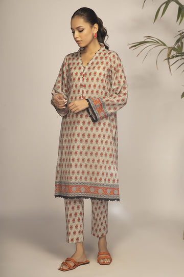 Unstitched 2 Pcs Lawn Printed Shirt & Printed Trouser - Diners