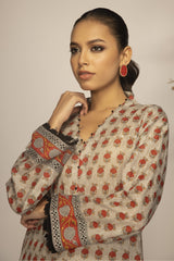 Unstitched 2 Pcs Lawn Printed Shirt & Printed Trouser - Diners