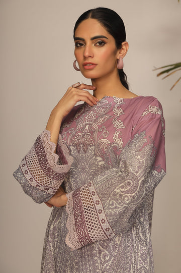 Unstitched 2 Pcs Lawn Printed Shirt & Printed Trouser - Diners