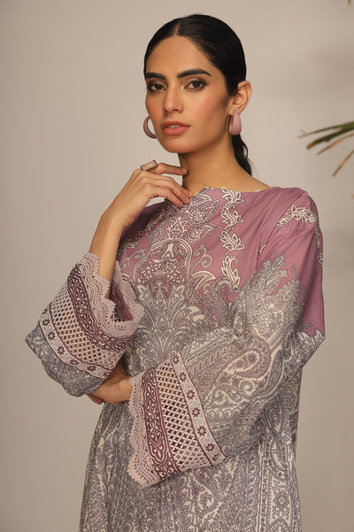 Unstitched 2 Pcs Lawn Printed Shirt & Printed Trouser - Diners