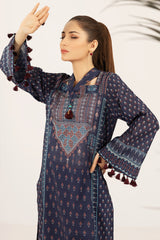 Unstitched 2 Pcs Digital Printed Shirt & Printed Trouser - Diners