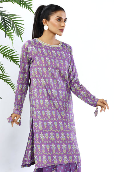 Unstitched 2 Piece Printed Shirt & Printed Trouser - Diners