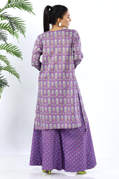 Unstitched 2 Piece Printed Shirt & Printed Trouser - Diners